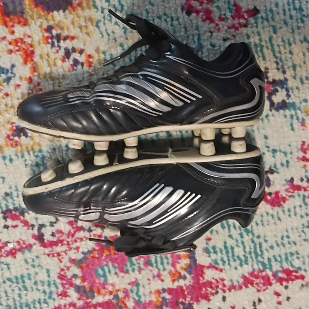 Kids Black and White Soccer Cleats